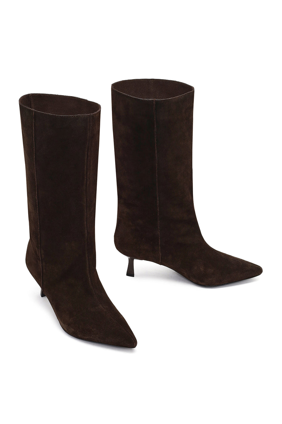 Women's Brown Thin Heeled Suede Leather Boot
