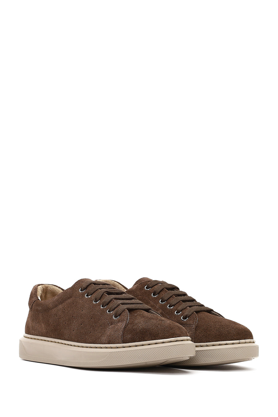 Kadın Kahverengi Bağcıklı Süet Deri Sneaker