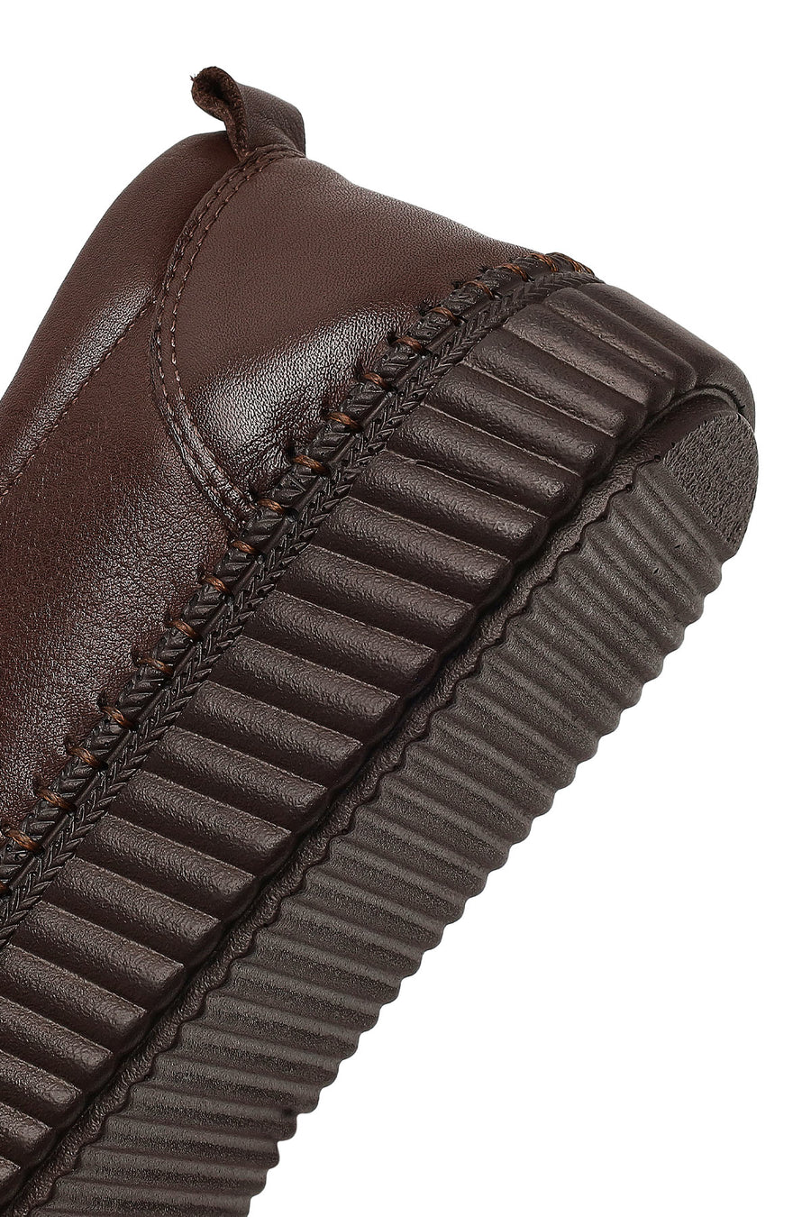 Women's Brown Thick-Soled Leather Comfort Shoe
