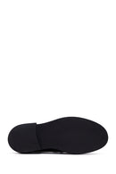 Kadın Siyah Tokalı Deri Maskülen Loafer | Derimod