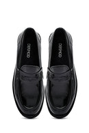 Kadın Siyah Rugan Deri Maskülen Loafer | Derimod