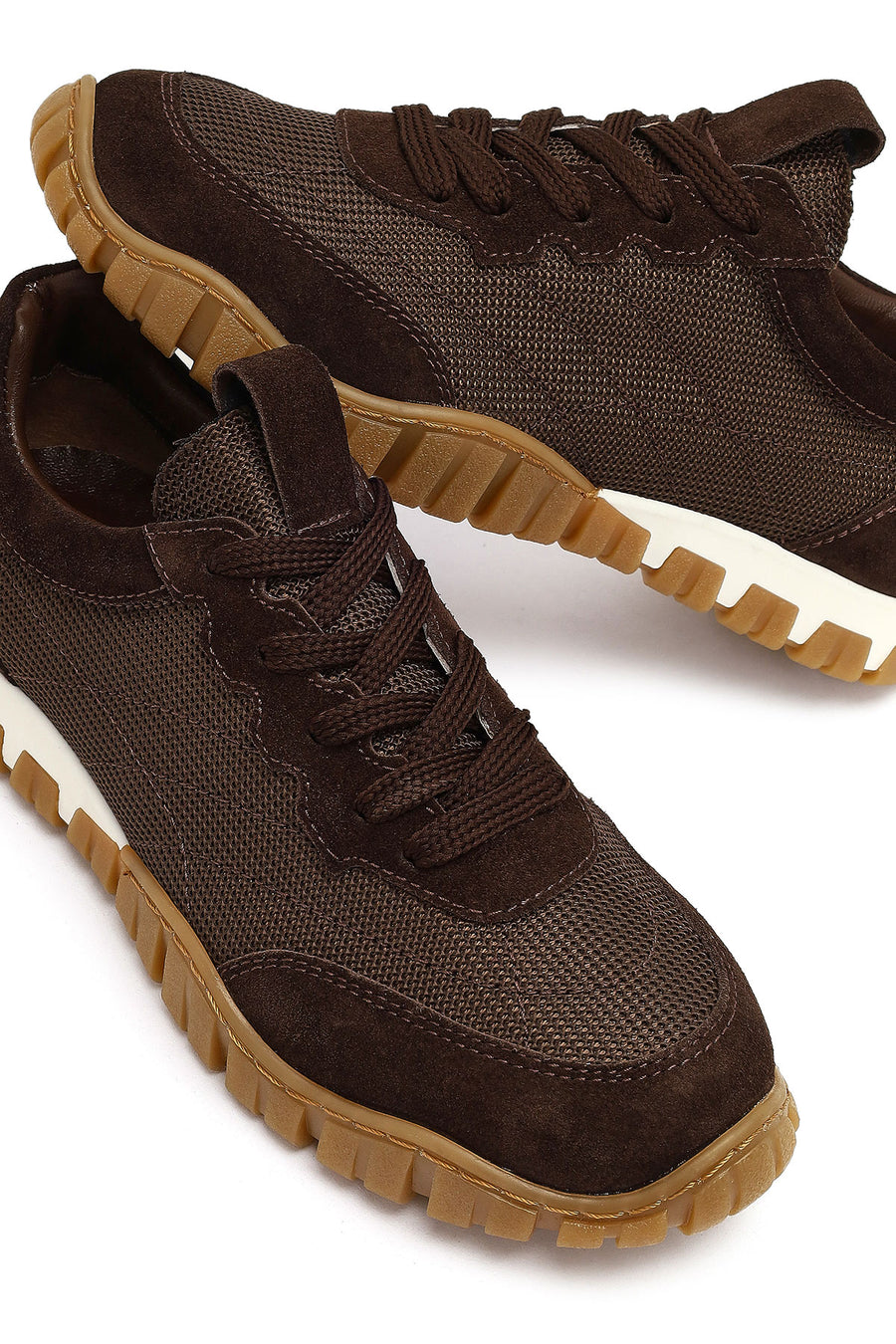Women's Brown Lace-Up Leather Sneaker