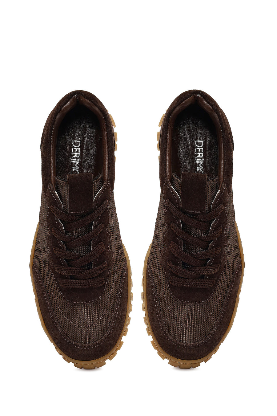 Women's Brown Lace-Up Leather Sneaker
