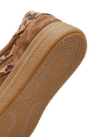 Women's Tan Lace-Up Suede Leather Sneaker | Derimod