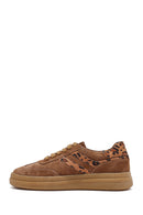 Women's Tan Lace-Up Suede Leather Sneaker | Derimod
