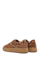 Women's Tan Lace-Up Suede Leather Sneaker | Derimod