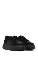 Kadın Siyah Bağcıklı Kalın Tabanlı Sneaker | Derimod