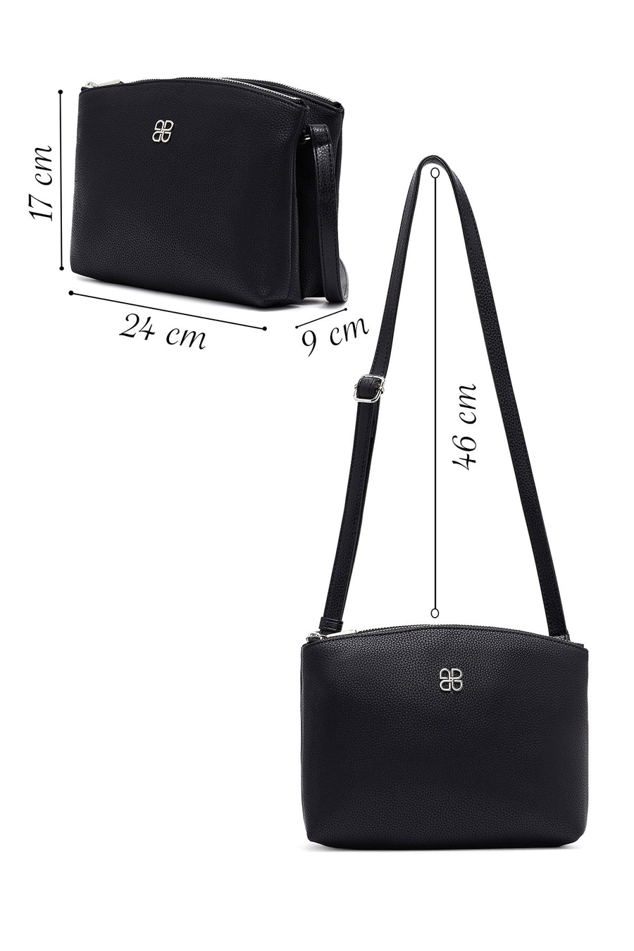 Women's Black Classic Crossbody Bag