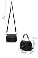 Woman Black Long Strap Leather Mini Crossbody Bag | Derimod