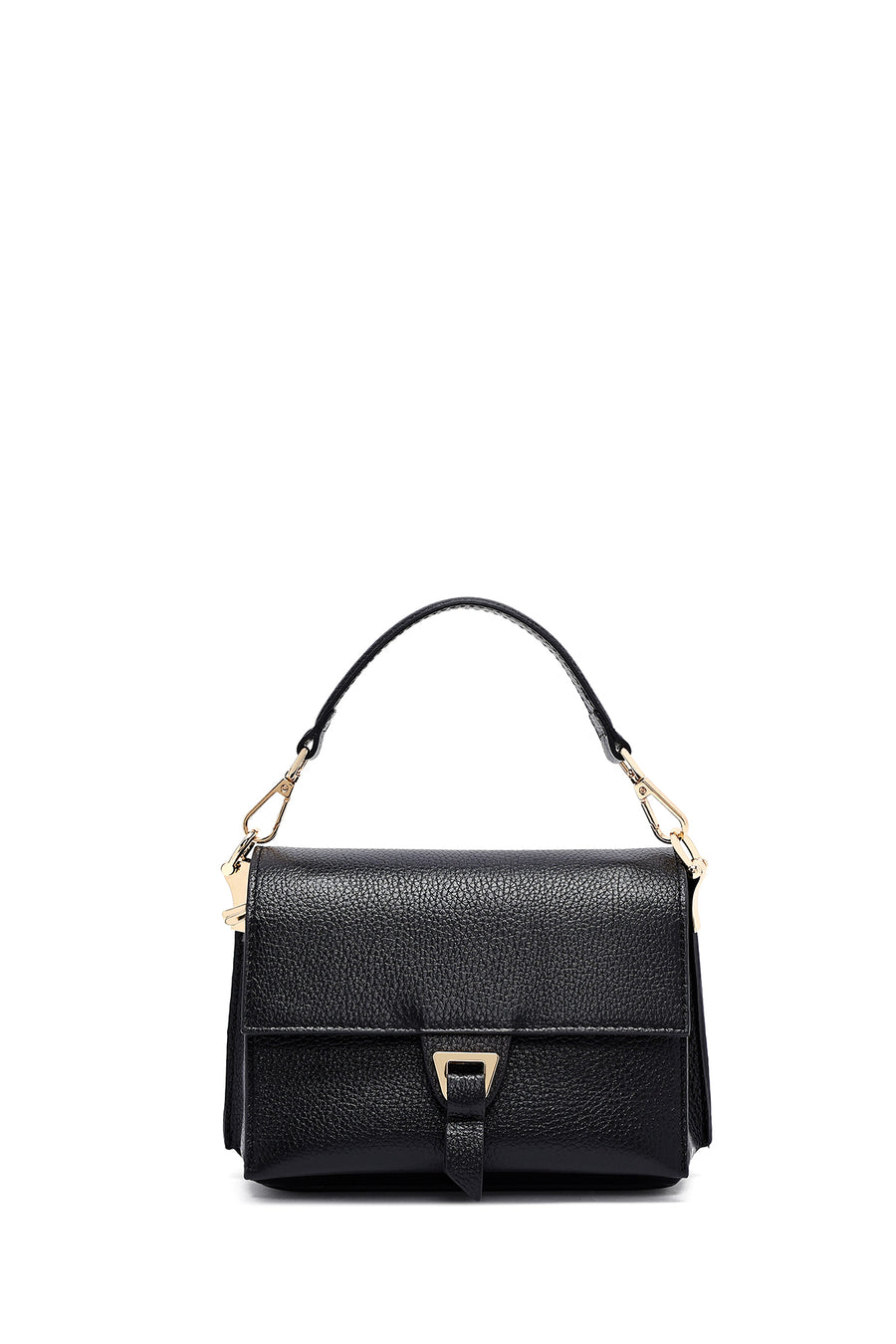 Woman Black Long Strap Leather Mini Crossbody Bag