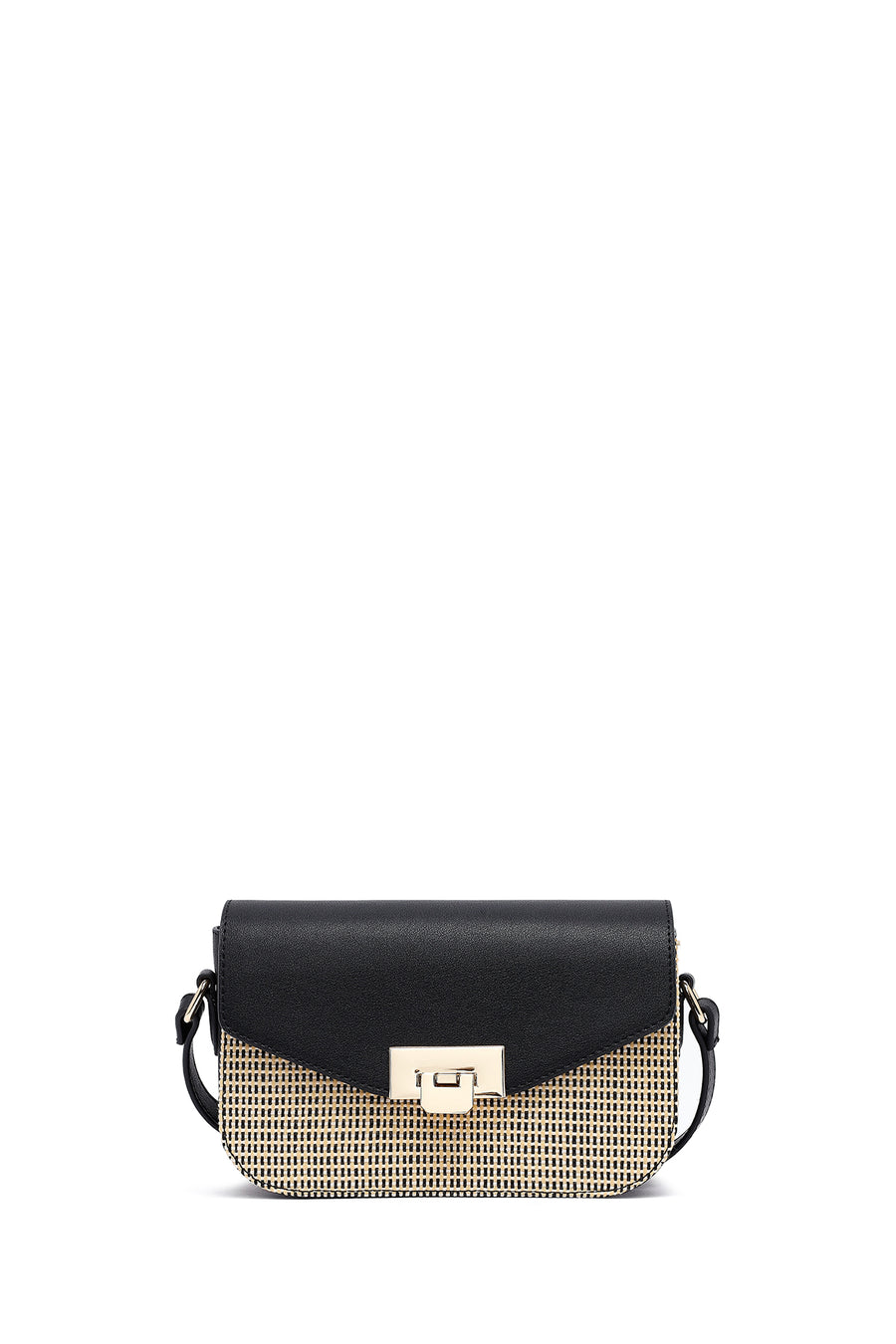 Woman Black Long Strap Crossbody Bag