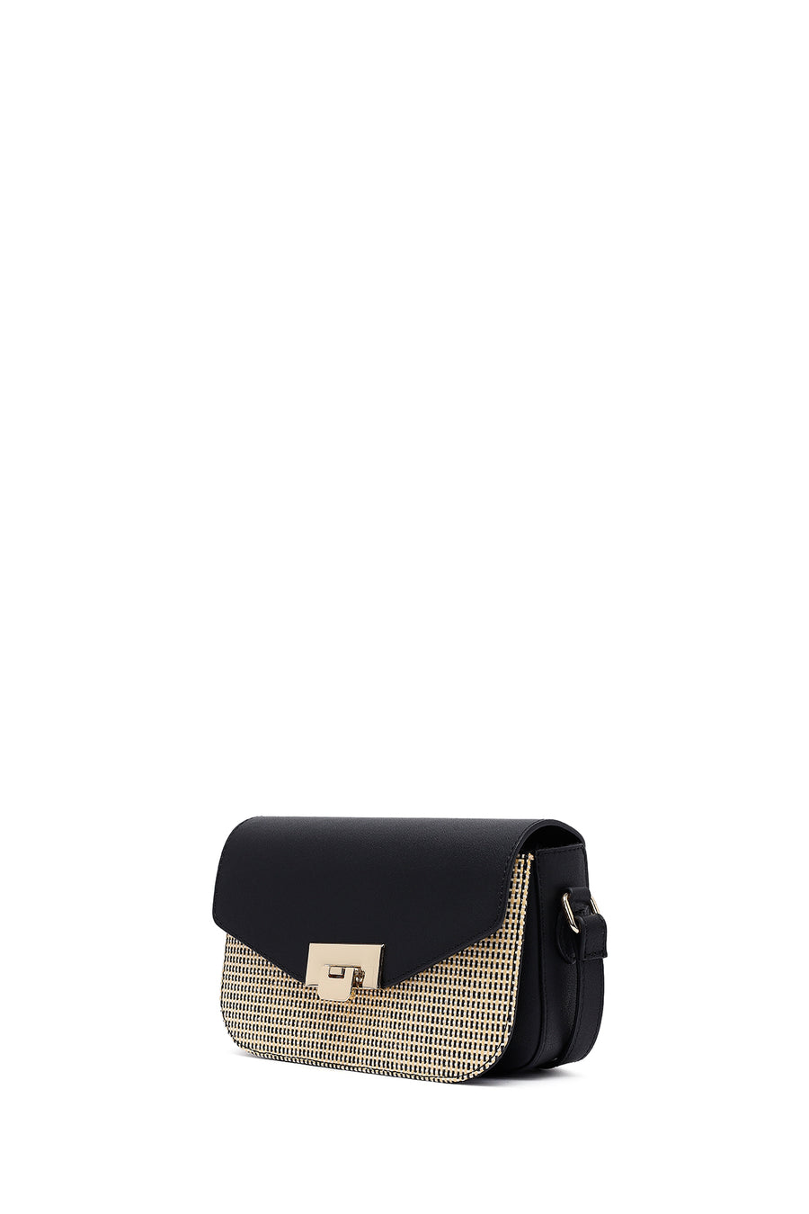 Woman Black Long Strap Crossbody Bag
