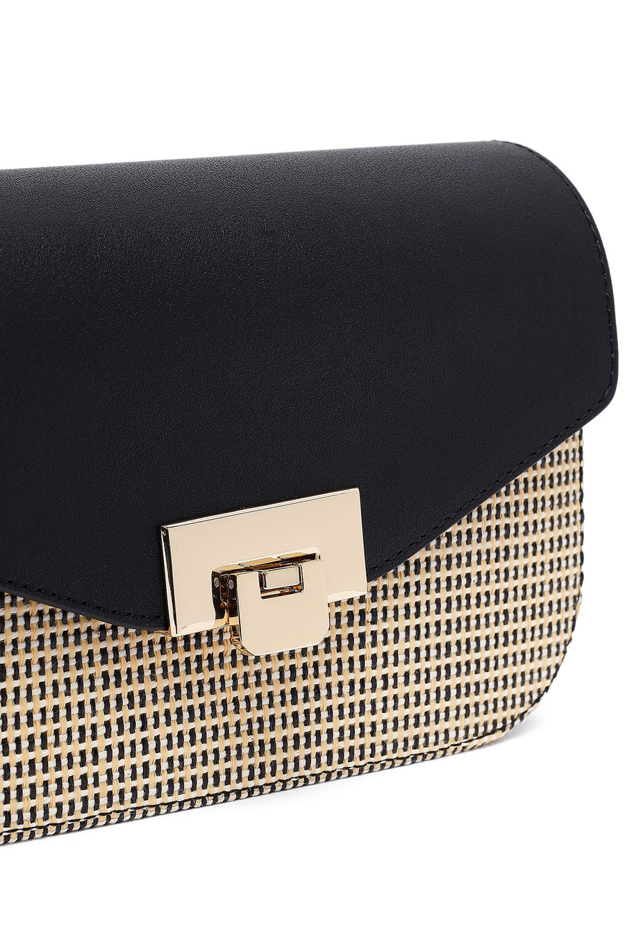 Woman Black Long Strap Crossbody Bag