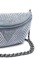 Women's Blue Long Strap Stone Crossbody Bag | Derimod