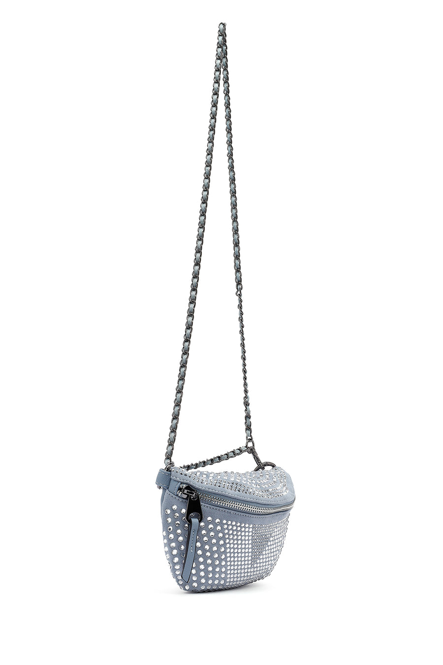 Women's Blue Long Strap Stone Crossbody Bag