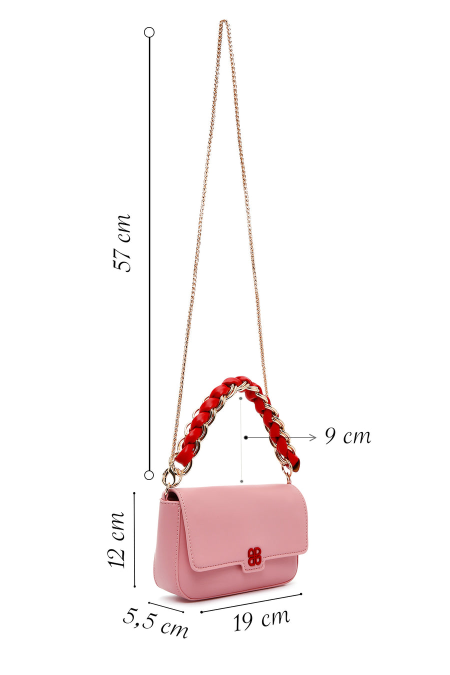 Women's Pink Long Chain Strap Mini Handbag