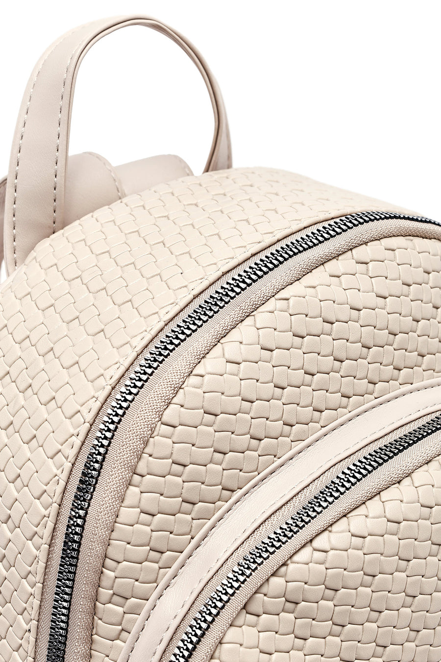 Women's Beige Printed Backpack