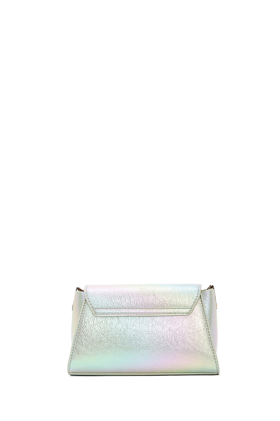 Women's Blue Metallic Patent Leather Mini Crossbody Bag