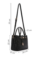 Women's Black Long Strap Printed Shoulder Bag | Derimod