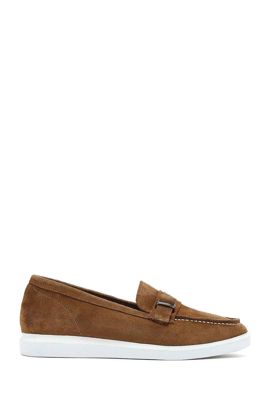 Kadın Kahverengi Süet Deri Loafer 25SFD131710 | Derimod