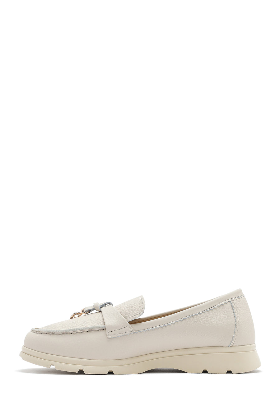 Women's Beige Leather Comfort Loafer