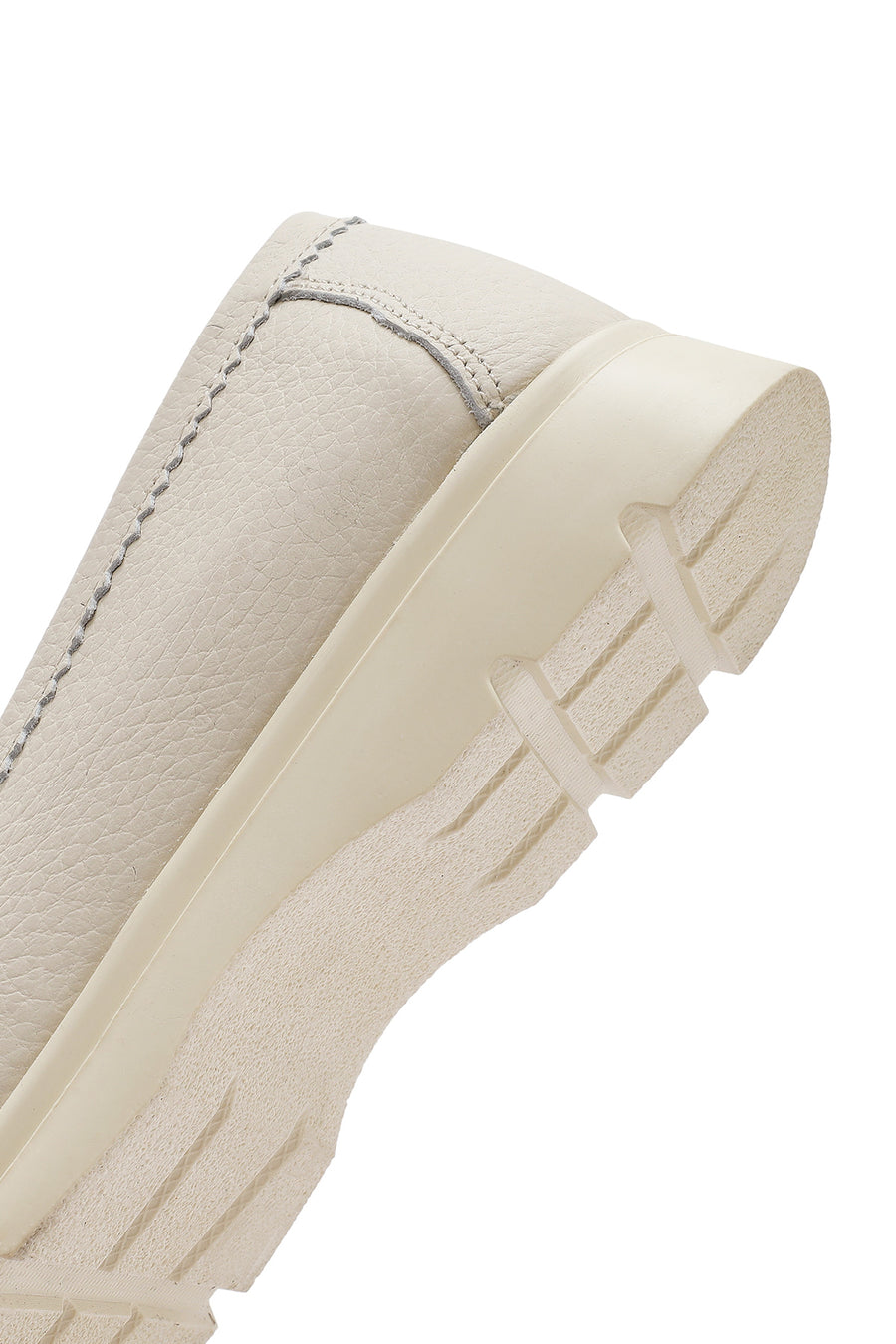 Women's Beige Leather Comfort Loafer