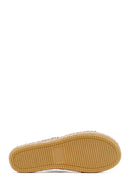 Woman Orange Woven Detail Suede Leather Espadrille Sandal | Derimod