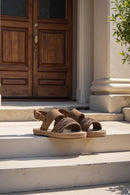 Woman Mink Knit-Detail Suede Leather Espadrille Sandals | Derimod