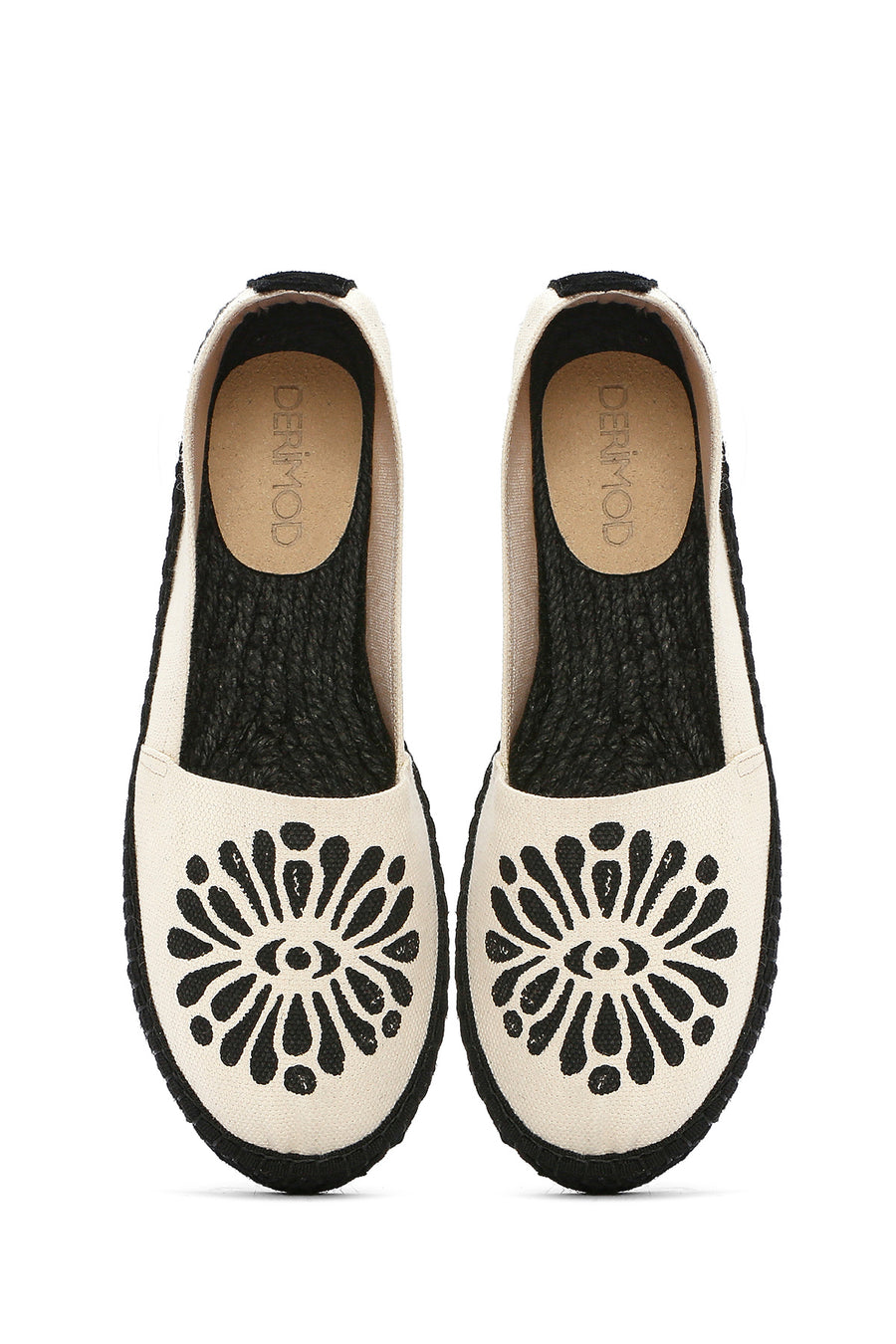 Kastamonu Stone Print Women's Black Patterned Espadrilles
