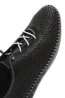 Women's Black Lace-Up Leather Comfort Loafer | Derimod