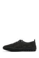Women's Black Lace-Up Leather Comfort Loafer | Derimod