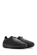 Women's Black Lace-Up Leather Comfort Loafer | Derimod
