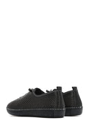 Women's Black Lace-Up Leather Comfort Loafer | Derimod