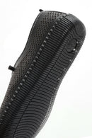 Women's Black Lace-Up Leather Comfort Loafer | Derimod