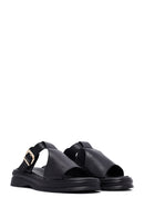 
Women's Black Buckled Leather Slippers
 | Derimod
