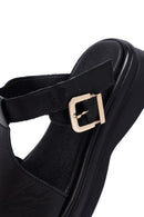 
Women's Black Buckled Leather Slippers
 | Derimod