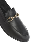 Kadın Siyah Tokalı Deri Loafer | Derimod