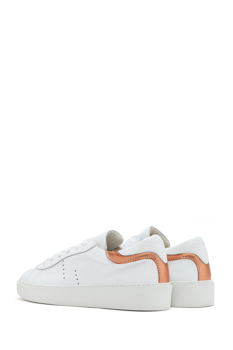 Kadın Beyaz Bağcıklı Deri Sneaker