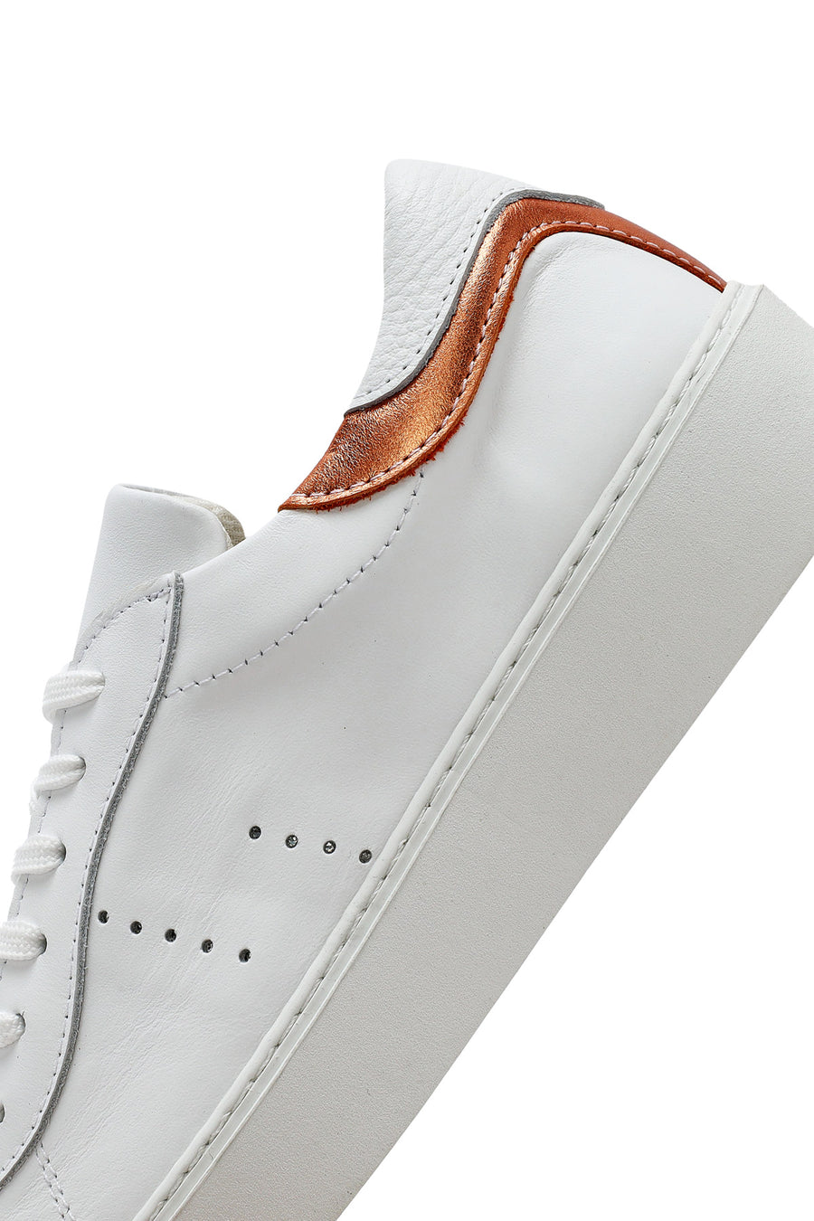 Kadın Beyaz Bağcıklı Deri Sneaker