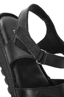 Women's Black Ankle Strap Comfort Leather Sandals | Derimod