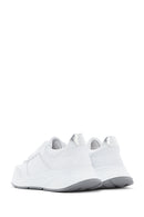 Kadın Beyaz Bağcıklı Kalın Tabanlı Deri Sneaker | Derimod