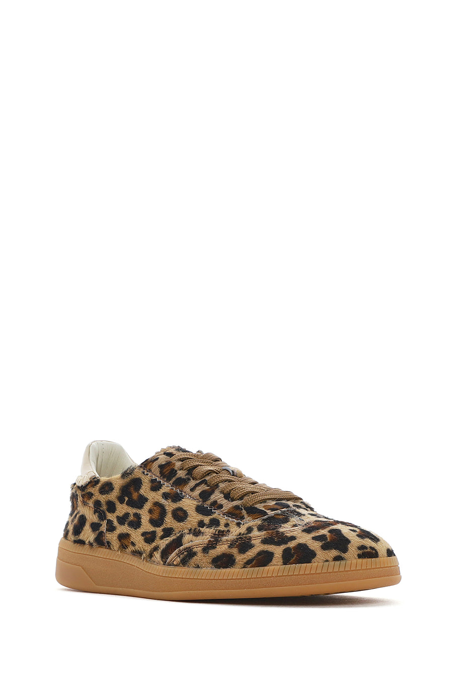 Kadın Leopar Bağcıklı Deri Sneaker