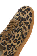 Kadın Leopar Bağcıklı Deri Sneaker | Derimod