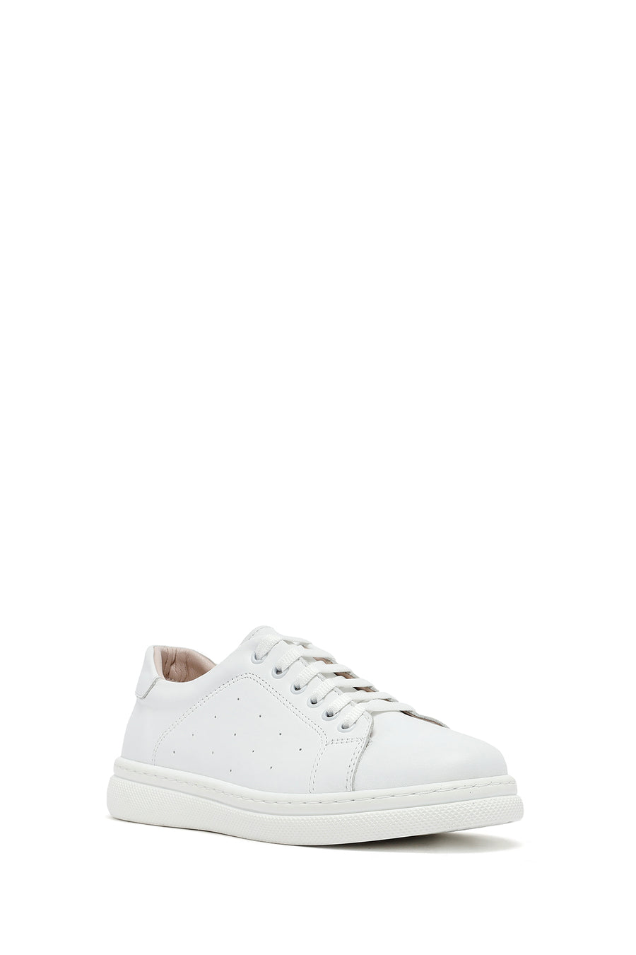 Kadın Beyaz Bağcıklı Deri Sneaker