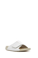 Kadın Beyaz Bantlı Deri Comfort Terlik | Derimod