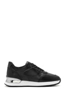 Erkek Siyah Bağcıklı Deri Sneaker | Derimod