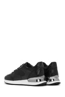 Erkek Siyah Bağcıklı Deri Sneaker | Derimod