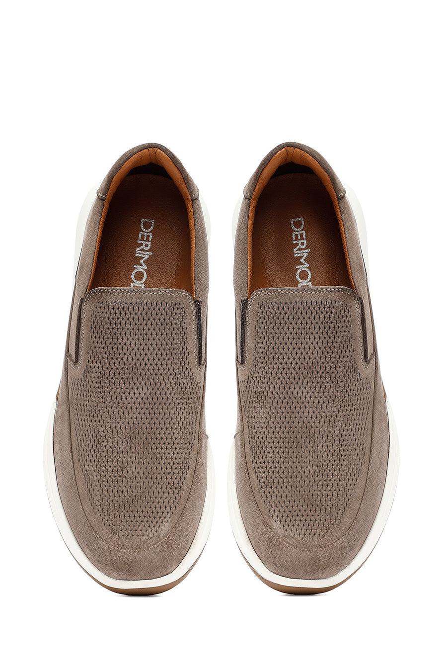 Erkek Vizon Kalın Tabanlı Nubuk Deri Comfort Loafer