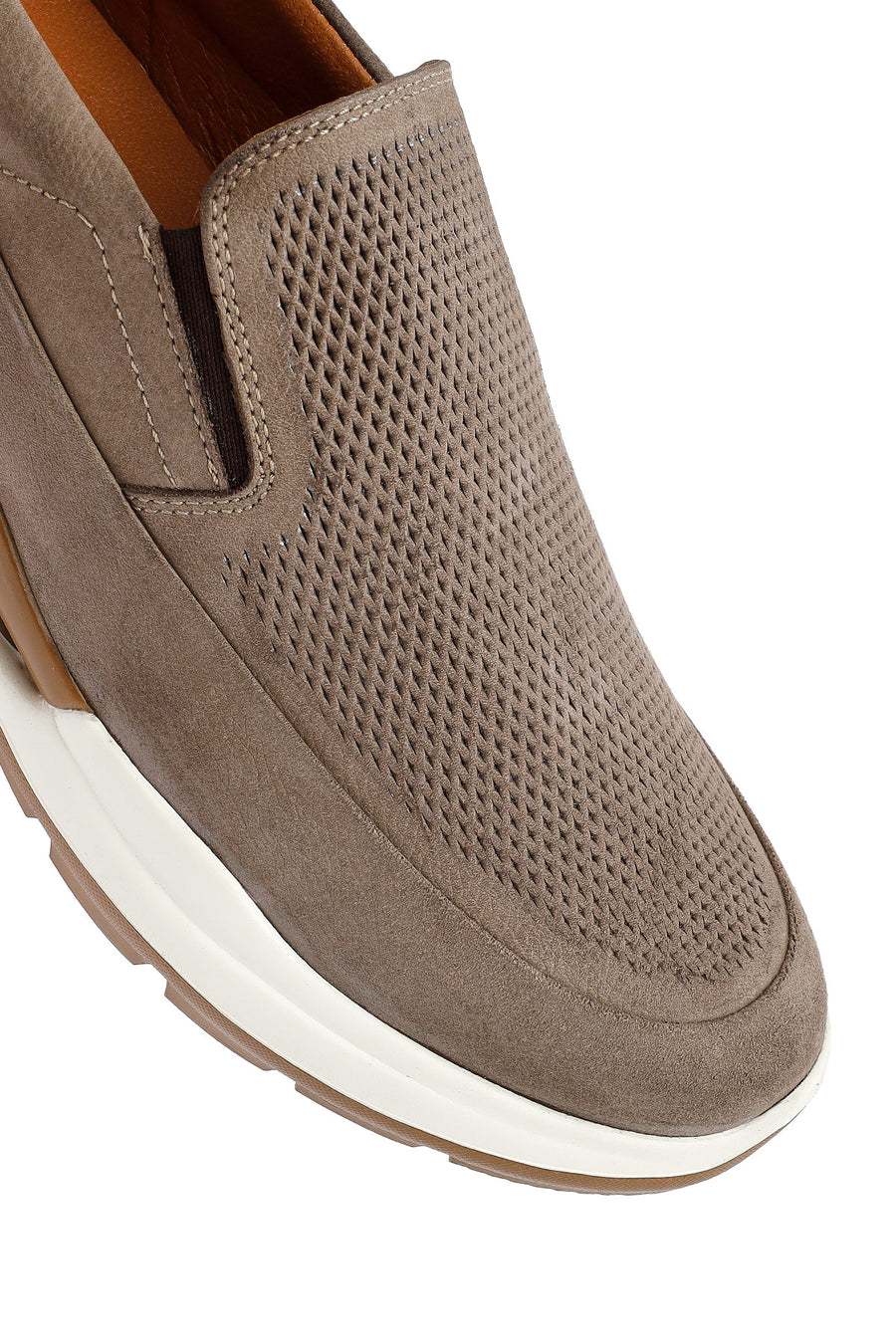 Erkek Vizon Kalın Tabanlı Nubuk Deri Comfort Loafer