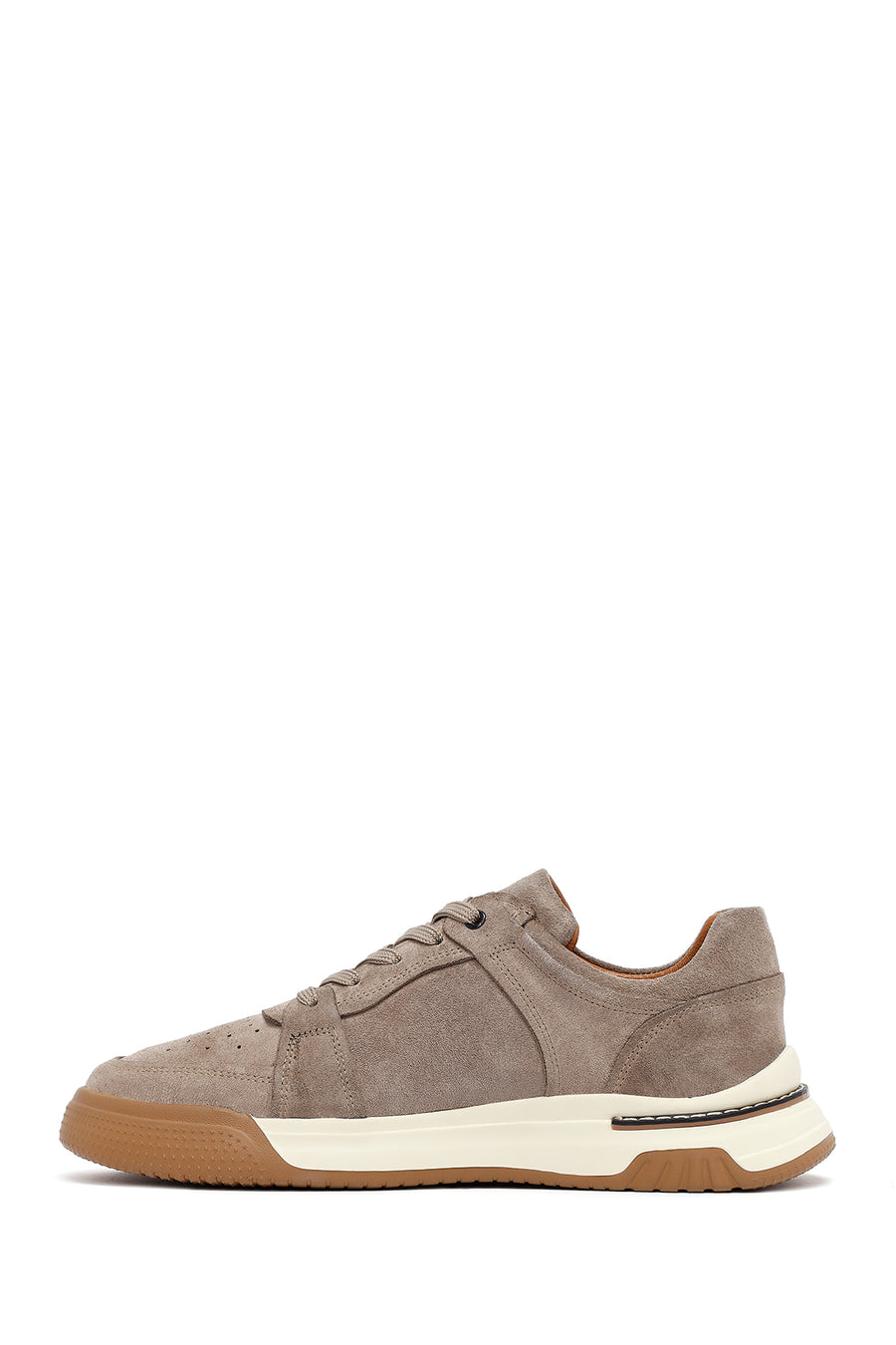 
Men's Beige Lace-Up Suede Leather Sneaker
